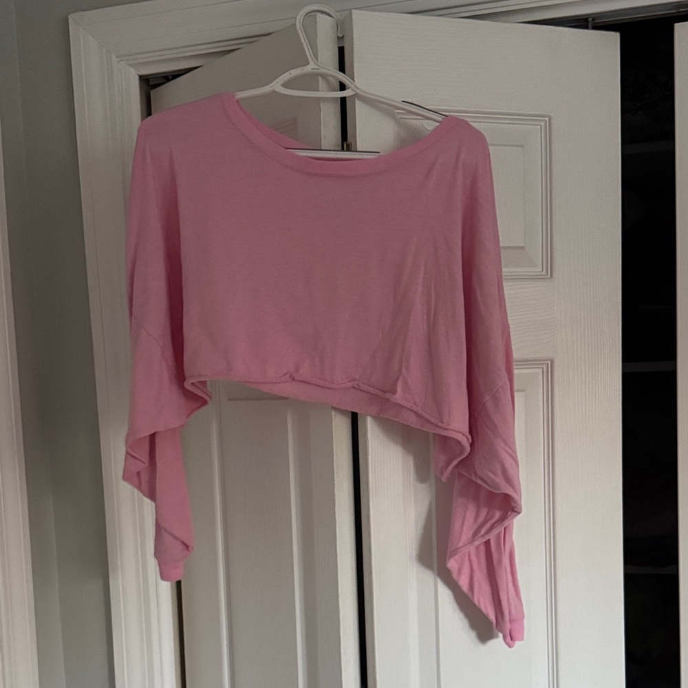 Pink Long Sleeve Crop